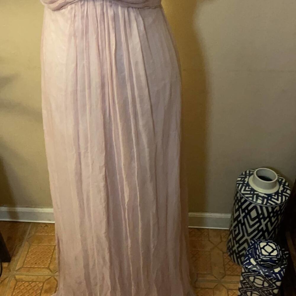 Amsale crinkle chiffon 100% silk gown NWT - Picture 4 of 16
